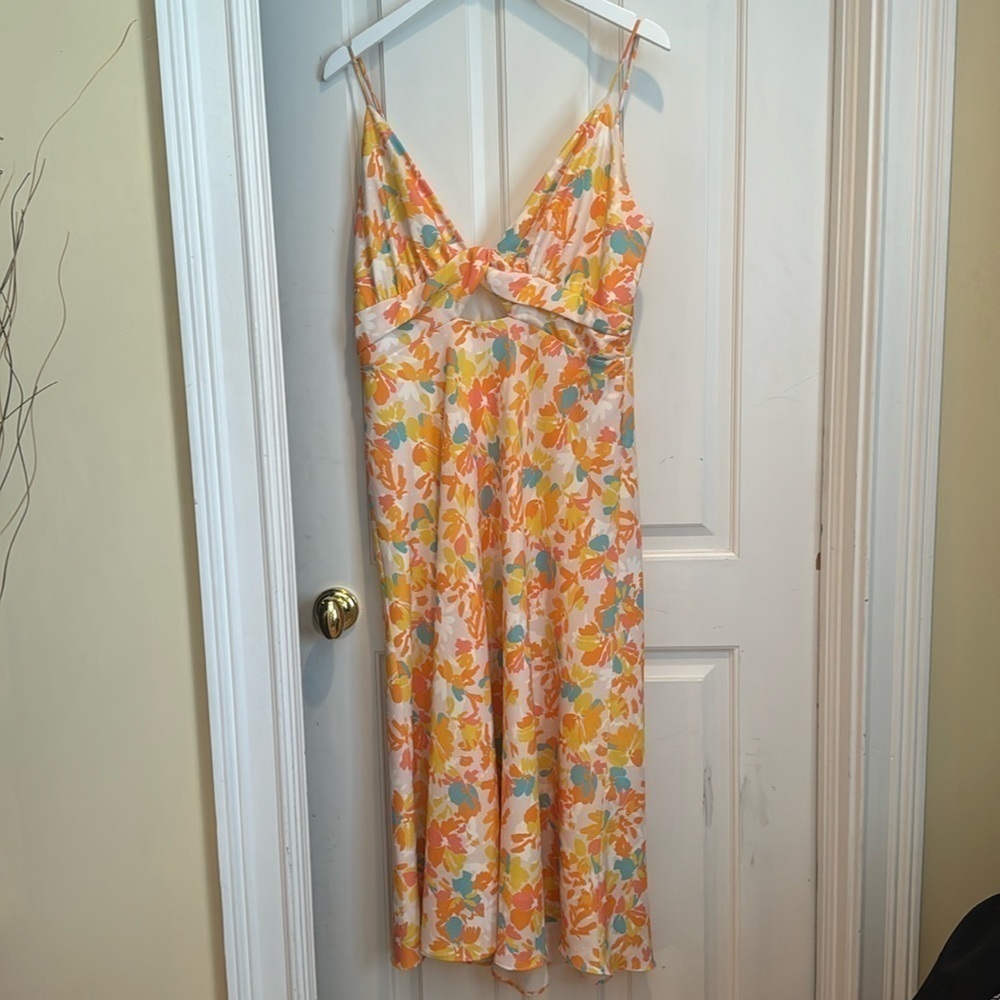 Alexa Admor White Orange Yellow Blue Sun Dress